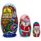 Set of 3 Santa&#x27;s Delivering Gifts Wooden Nesting Dolls 4.25 Inches